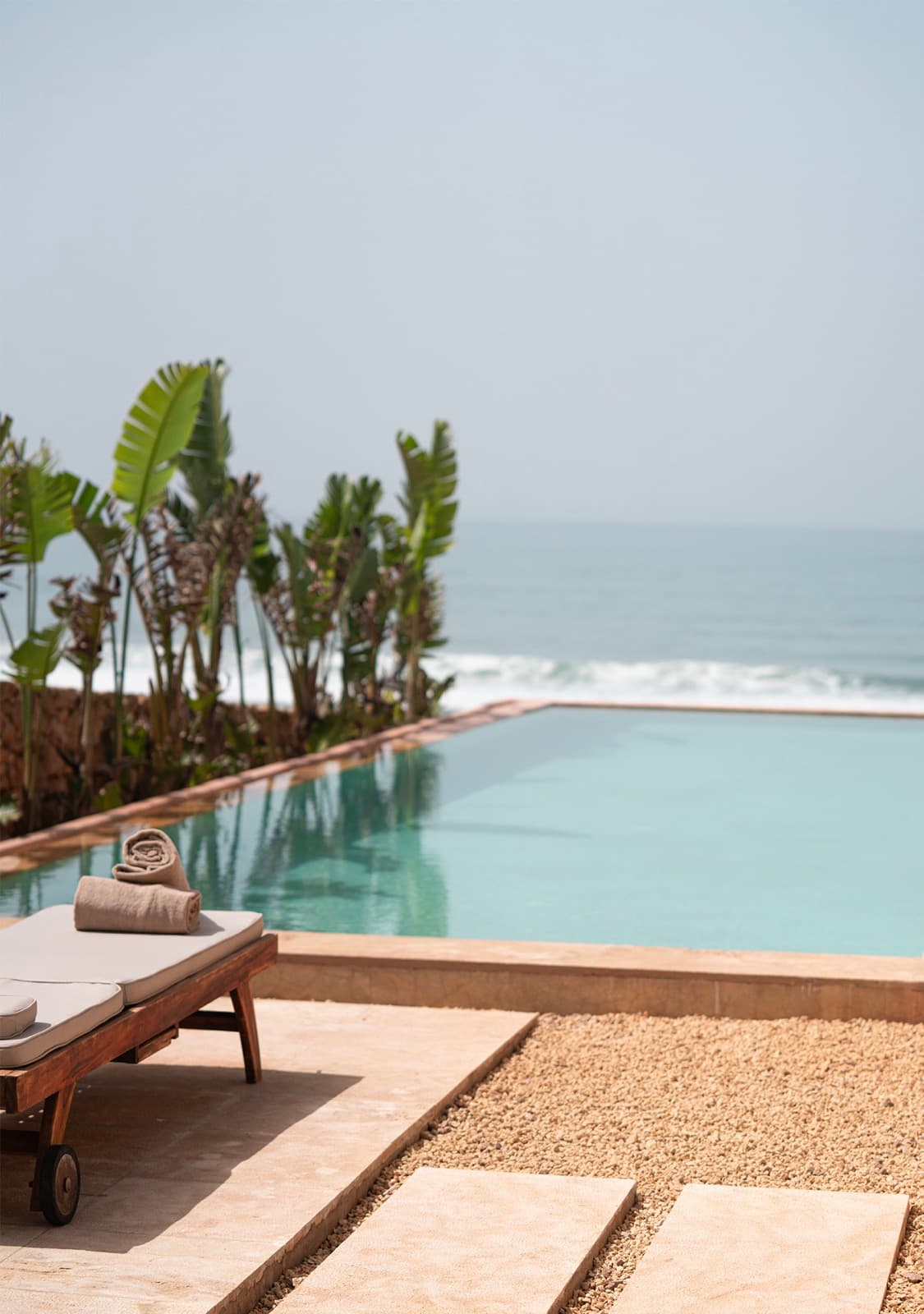 Aerial view of Villa Cama, pool facing the Atlantic Ocean